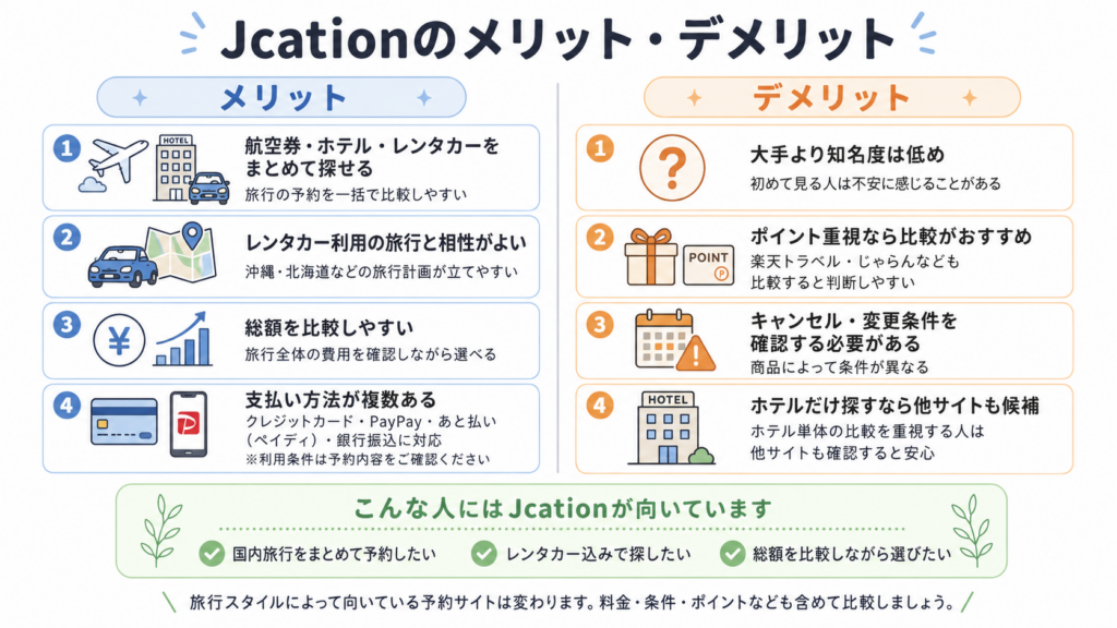 Jcationのメリット・デメリット比較