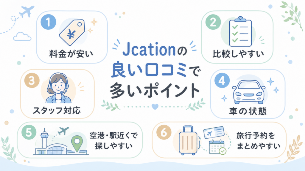 Jcationの良い口コミで多い評価ポイントまとめ