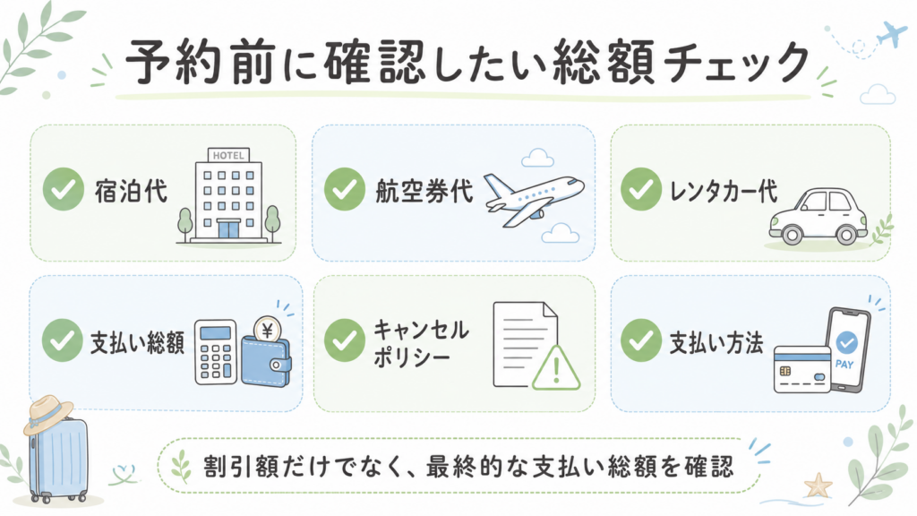 旅行前の総額確認チェックリスト