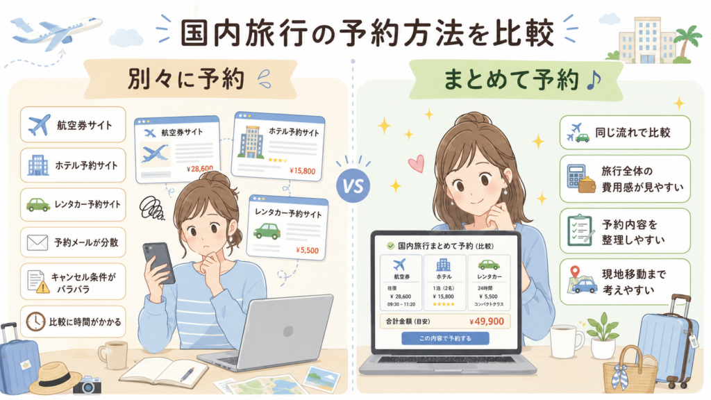 国内旅行の予約方法比較ガイド