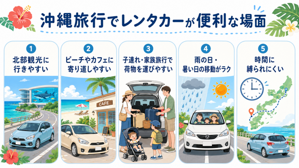 沖縄レンタカーの便利なシーン