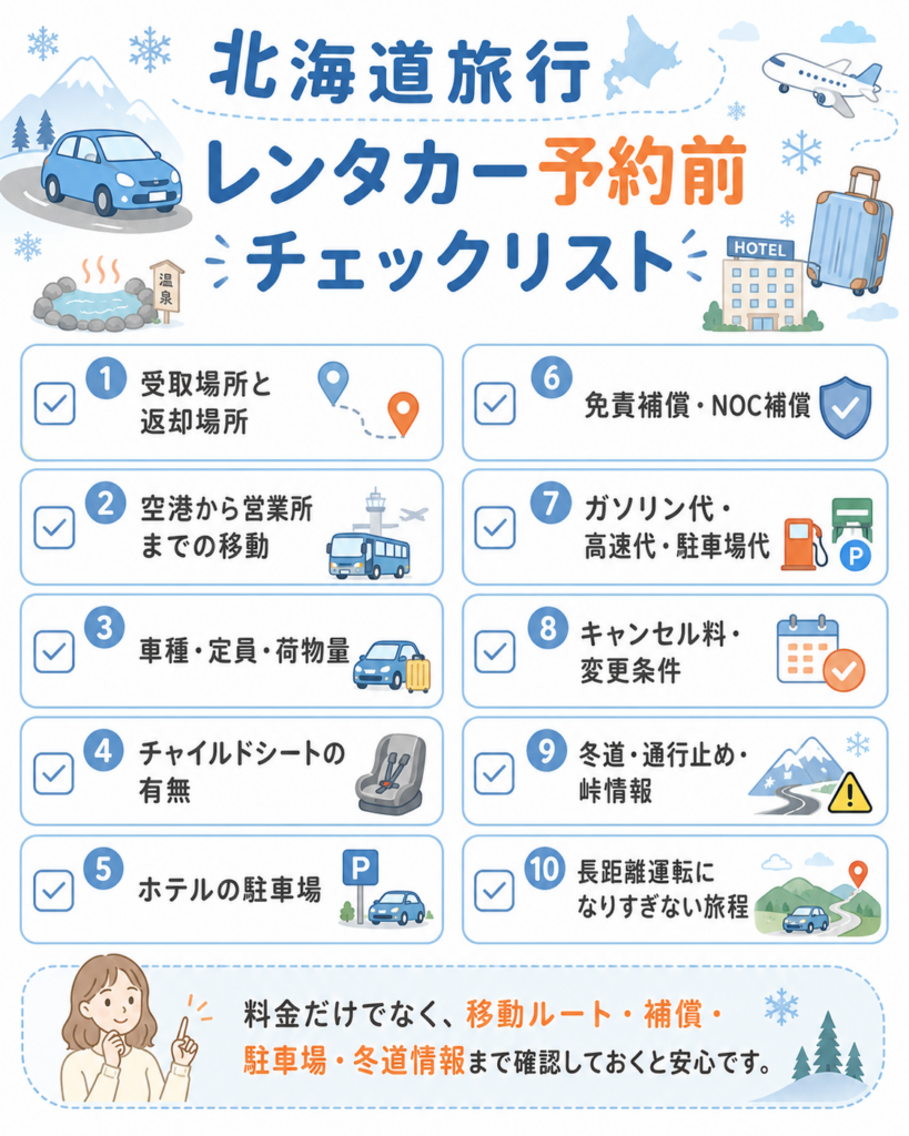 北海道でレンタカーを予約する前のチェックリスト