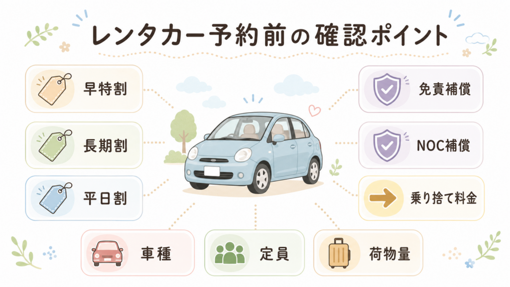 レンタカー予約前に見るべきポイント