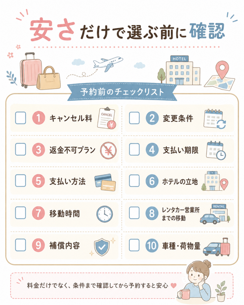 安さだけで選ぶ前に確認したい注意点チェック表