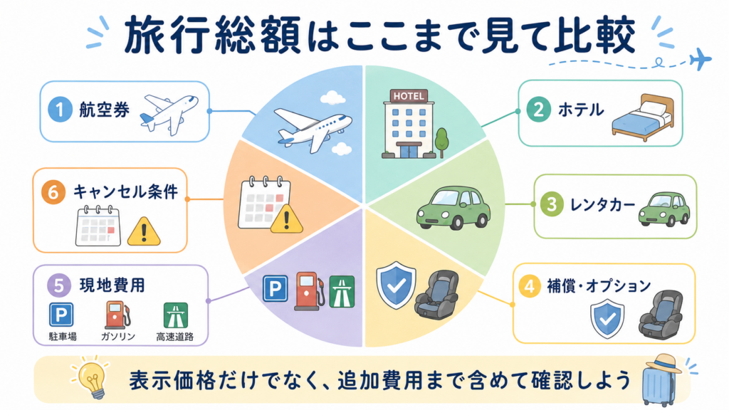 旅行総額の内訳を見せる円グラフ
