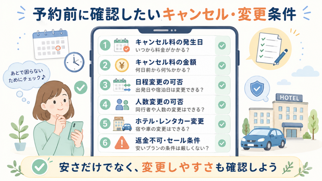 予約前に確認したいキャンセル・変更条件チェックリスト