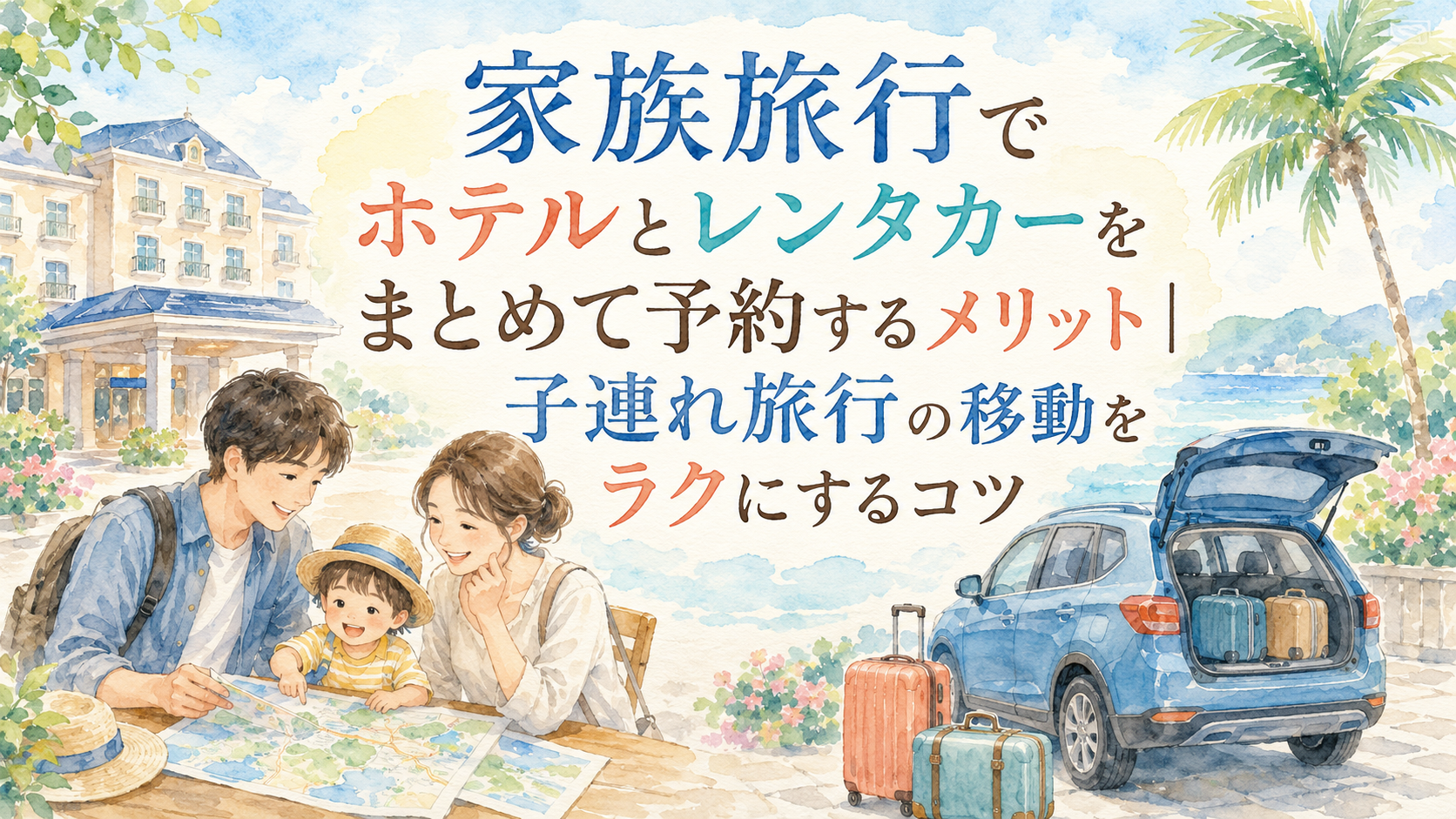 家族旅行でホテルとレンタカーをまとめて予約するメリット｜子連れ旅行の移動をラクにするコツ